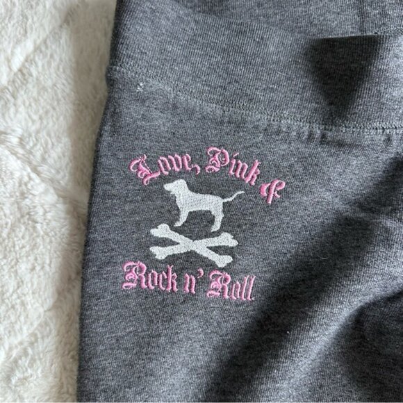 Victoria's Secret PINK | Vintage Grey and Pink Skull Joggers | Size Extra Small - Picture 4 of 12